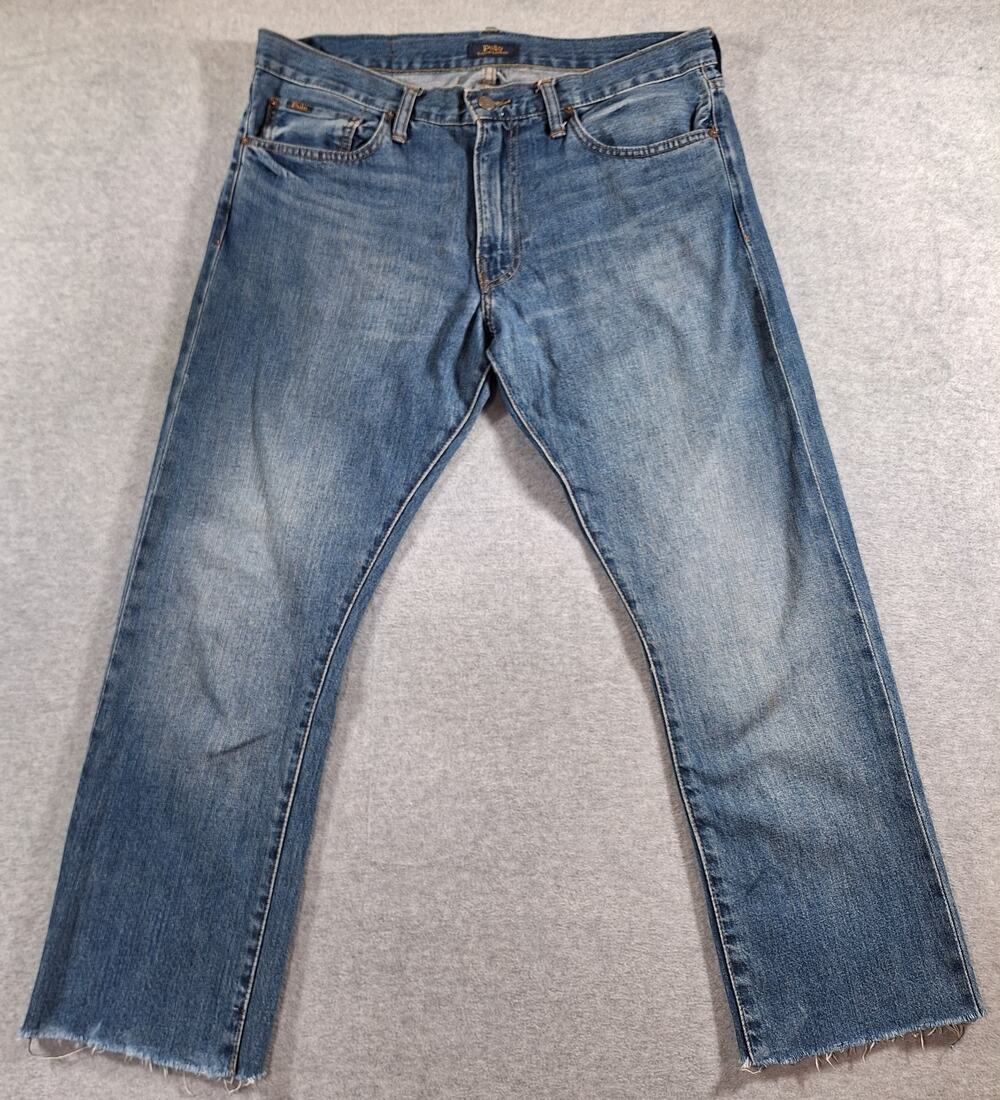 Polo Ralph Lauren Varick Jeans Mens 34x26 Blue Medium Wash Slim Straight Denim